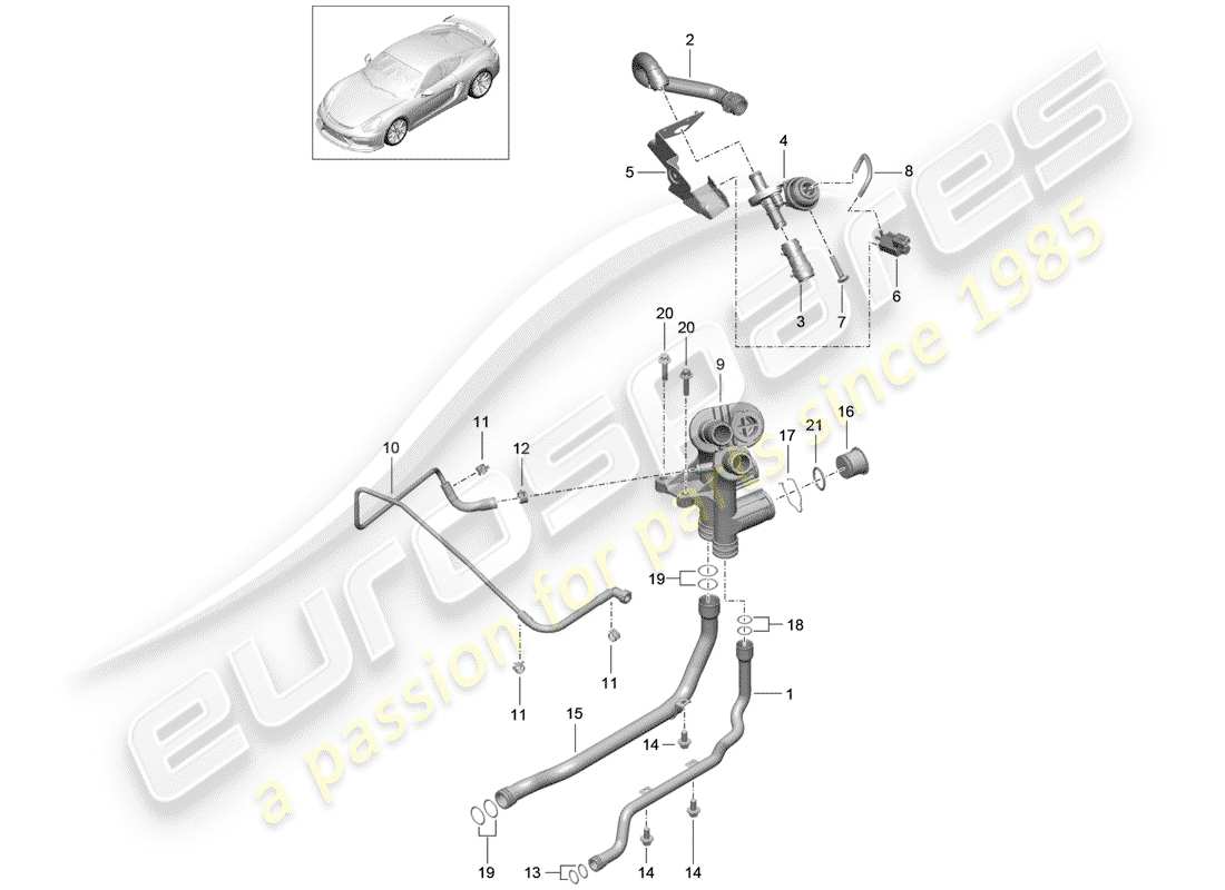 porsche 2016 (981 cayman gt4) connection part diagram