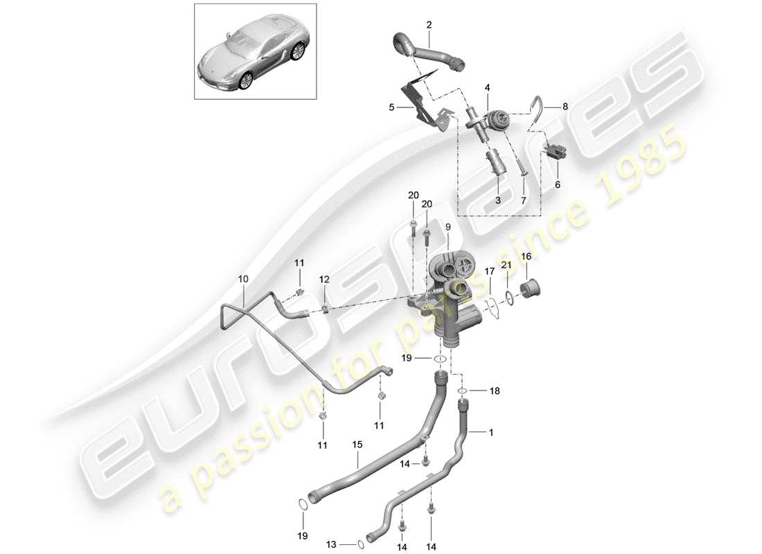 porsche 2014 (981 cayman) connection part diagram