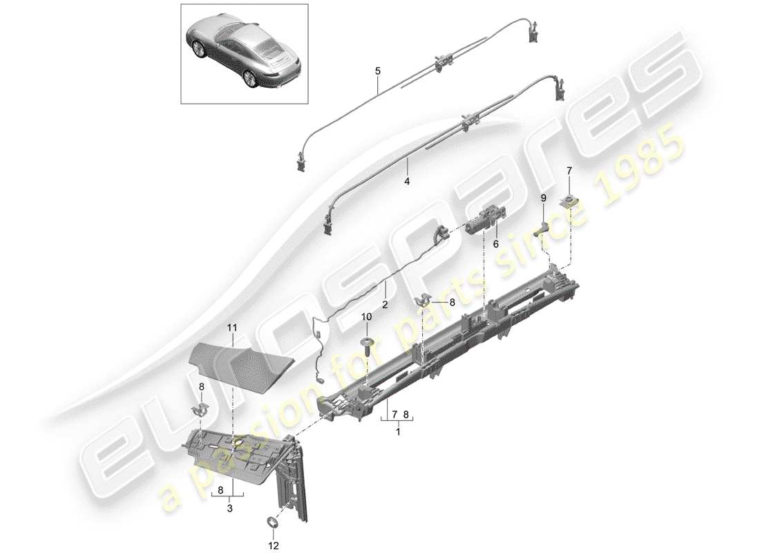 porsche 2012 (991-1) flap part diagram