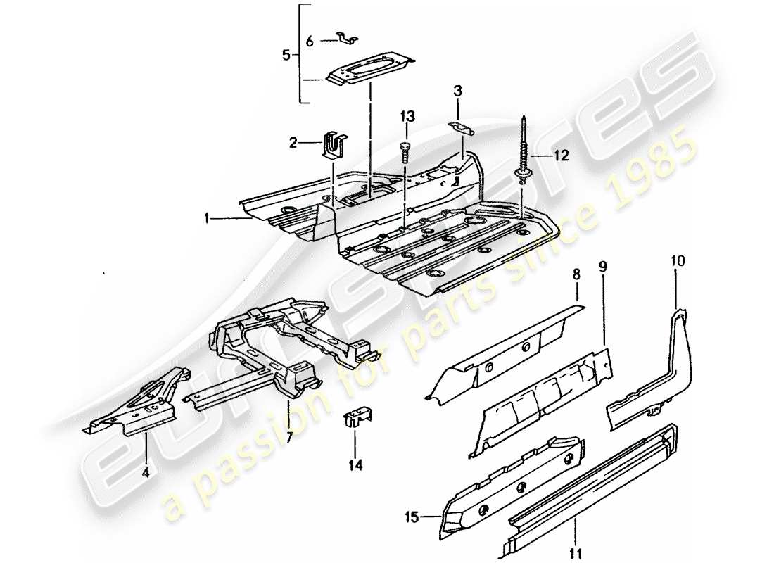 porsche 1995 (993) frame part diagram
