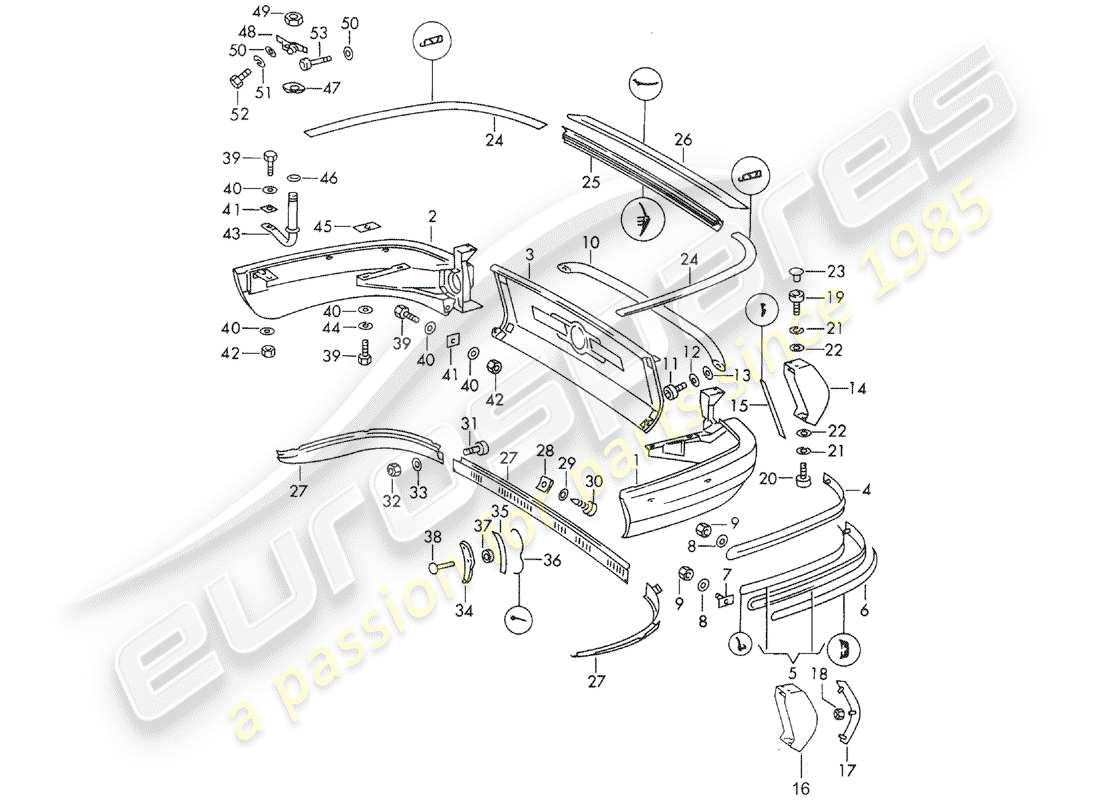 porsche 1968 (911/912) bumper - d >> - mj 1968 part diagram