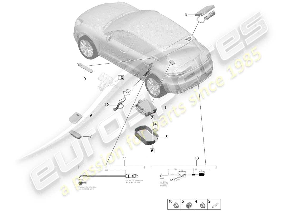porsche 2019 (macan) single parts part diagram