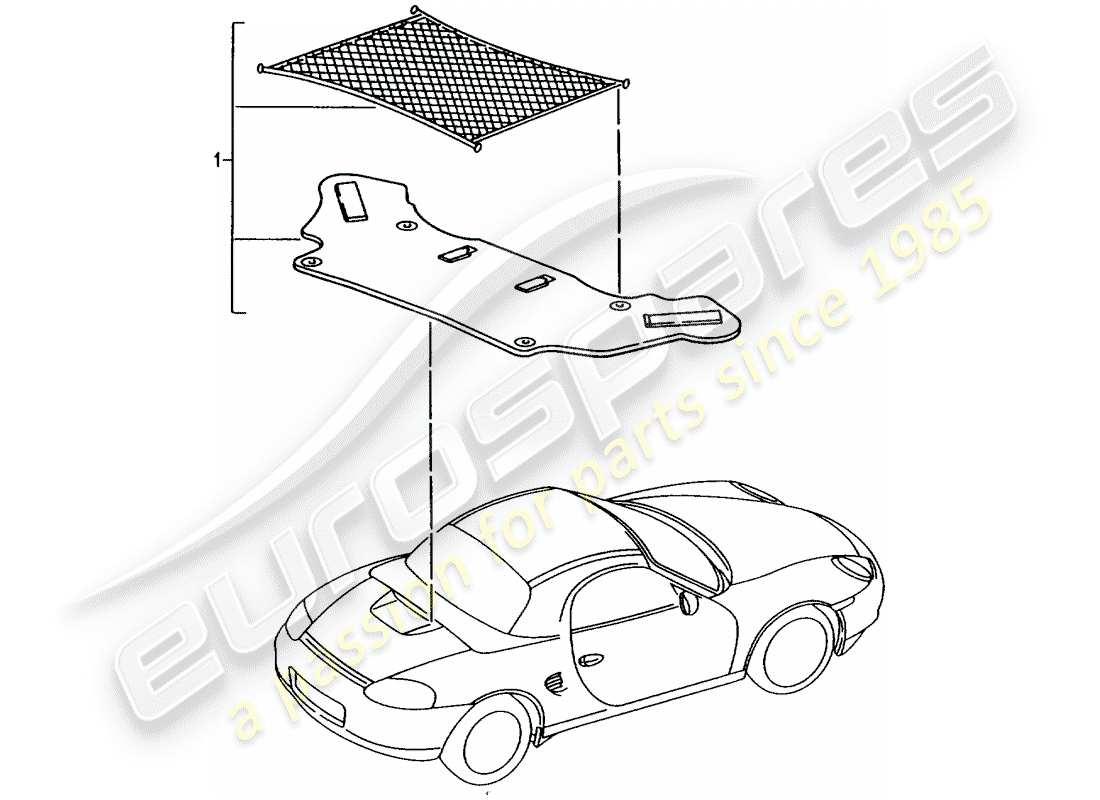 porsche 2002 (tequipment) cargo net part diagram