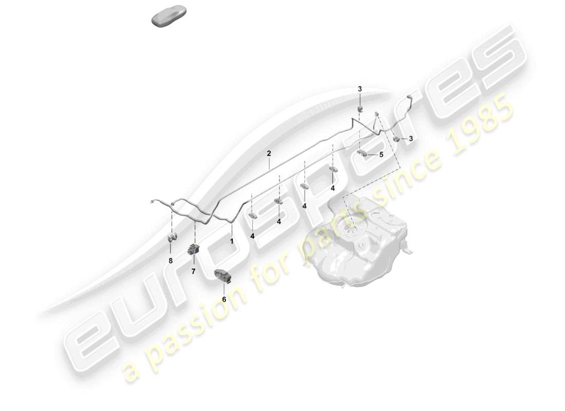 porsche 2020 (718 cayman) fuel line front fuel supply system parts diagram