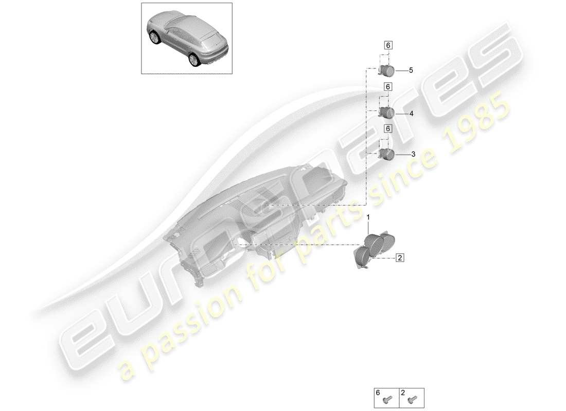 porsche 2019 (macan) instrument cluster part diagram