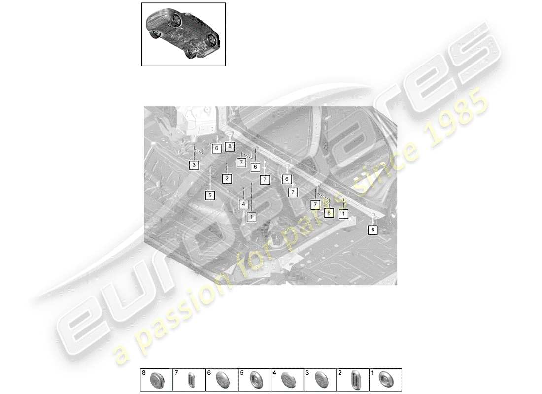 porsche 2018 (cayenne e3 9ya/9yb) plug part diagram