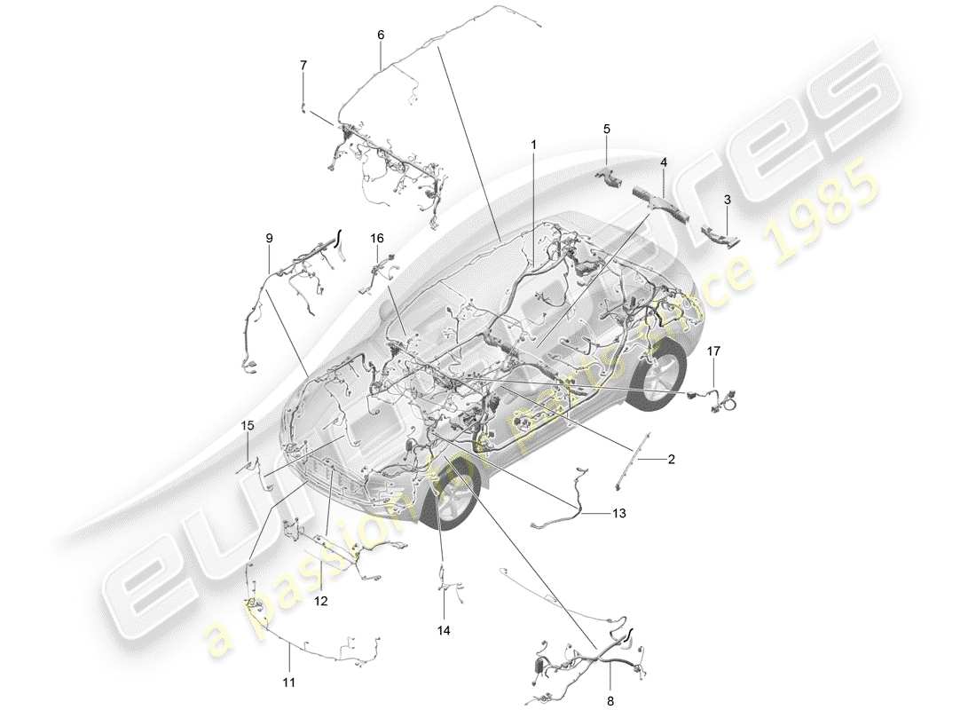 porsche 2018 (macan) harness part diagram