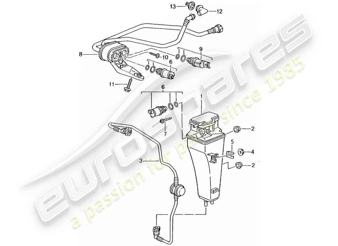 porsche 2001 (996) evaporative emission canister part diagram