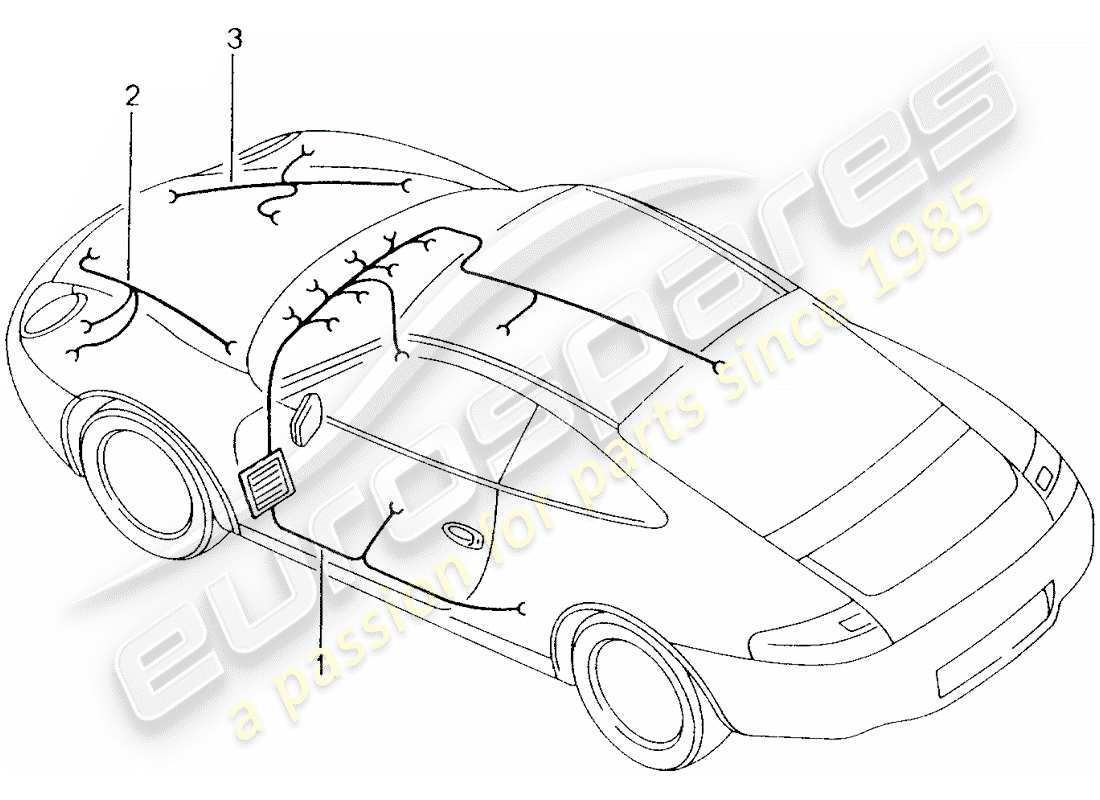 porsche 2005 (996) wiring harnesses - passenger compartment - glove box - front end - repair kit - anti-locking brake syst. -abs- - brake pad wear indicator - front axle part diagram