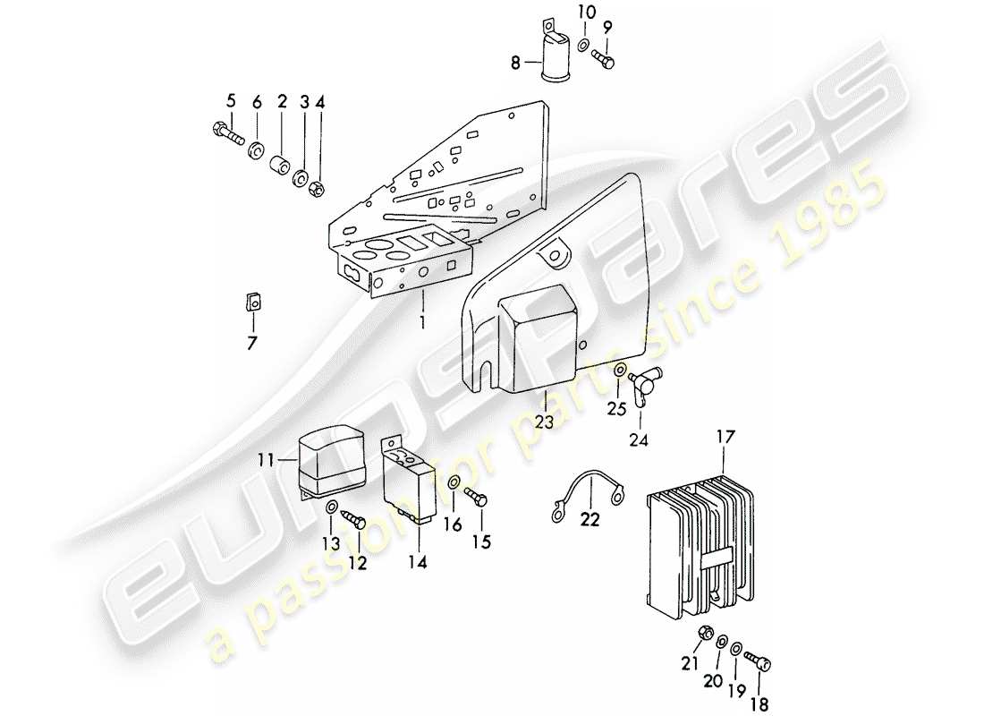 porsche 1973 (911) plate parts diagram