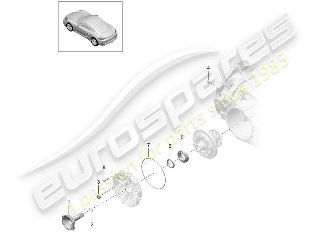 porsche 2020 (718 cayman) manual gearbox part diagram