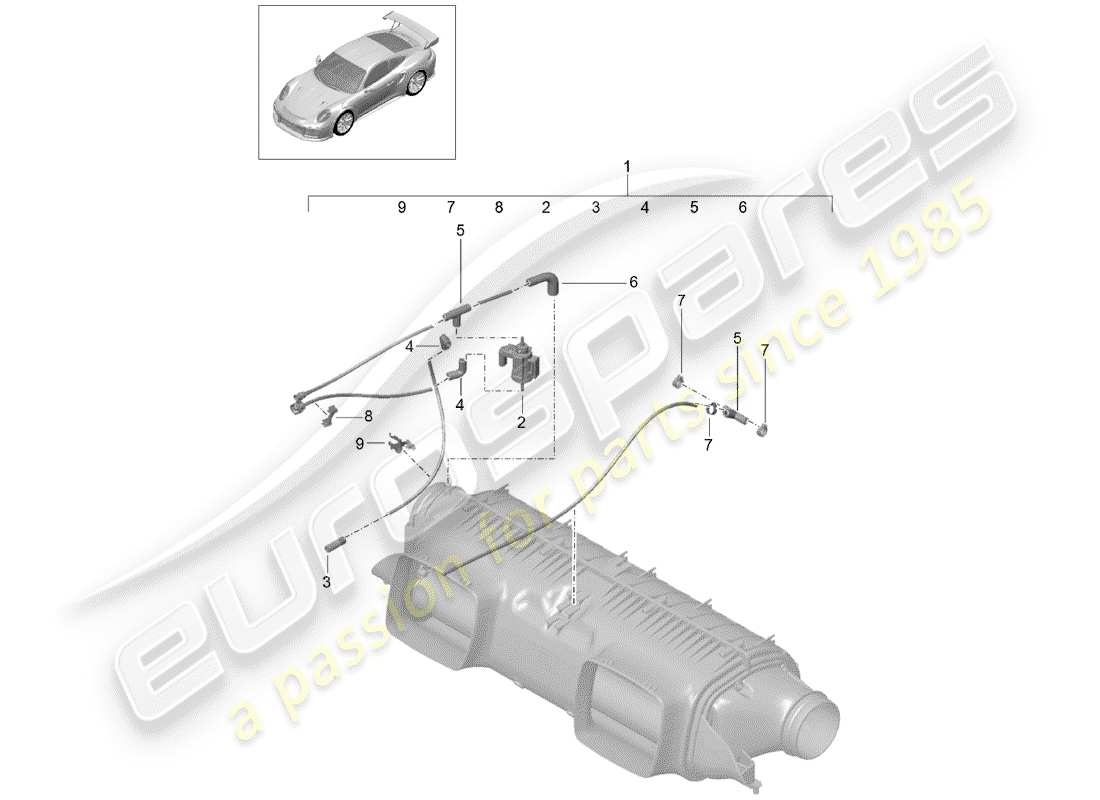 porsche 991 turbo (2016) air cleaner part diagram