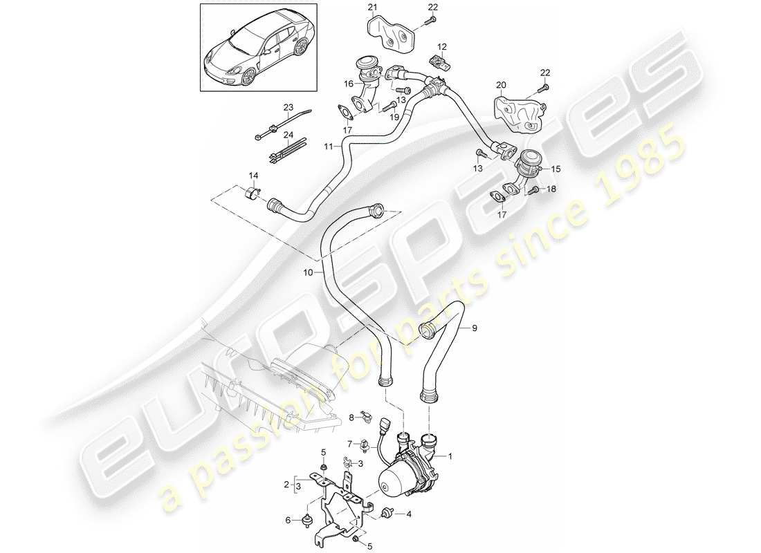 porsche 2010 (panamera 970) exhaust emission control sys- part diagram