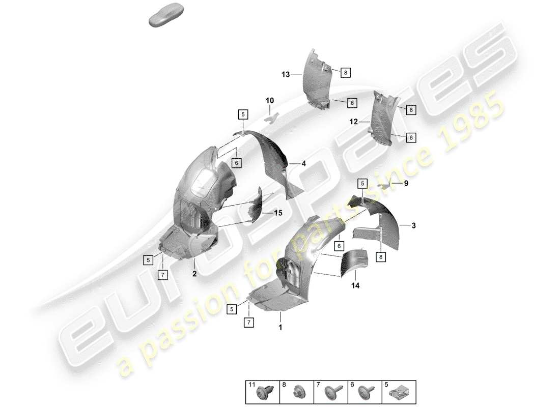 porsche 2020 (718 boxster spyder) trims parts diagram
