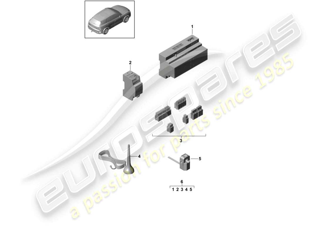 porsche 2020 (cayenne e3 9ya/9yb) home charge manager (hcm) part diagram