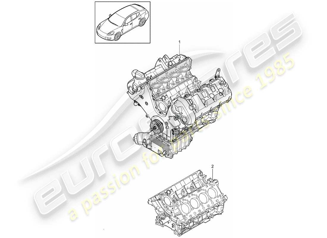 porsche 2010 (panamera 970) long block part diagram