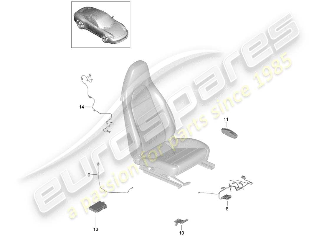 porsche 2013 (991-1) harness part diagram