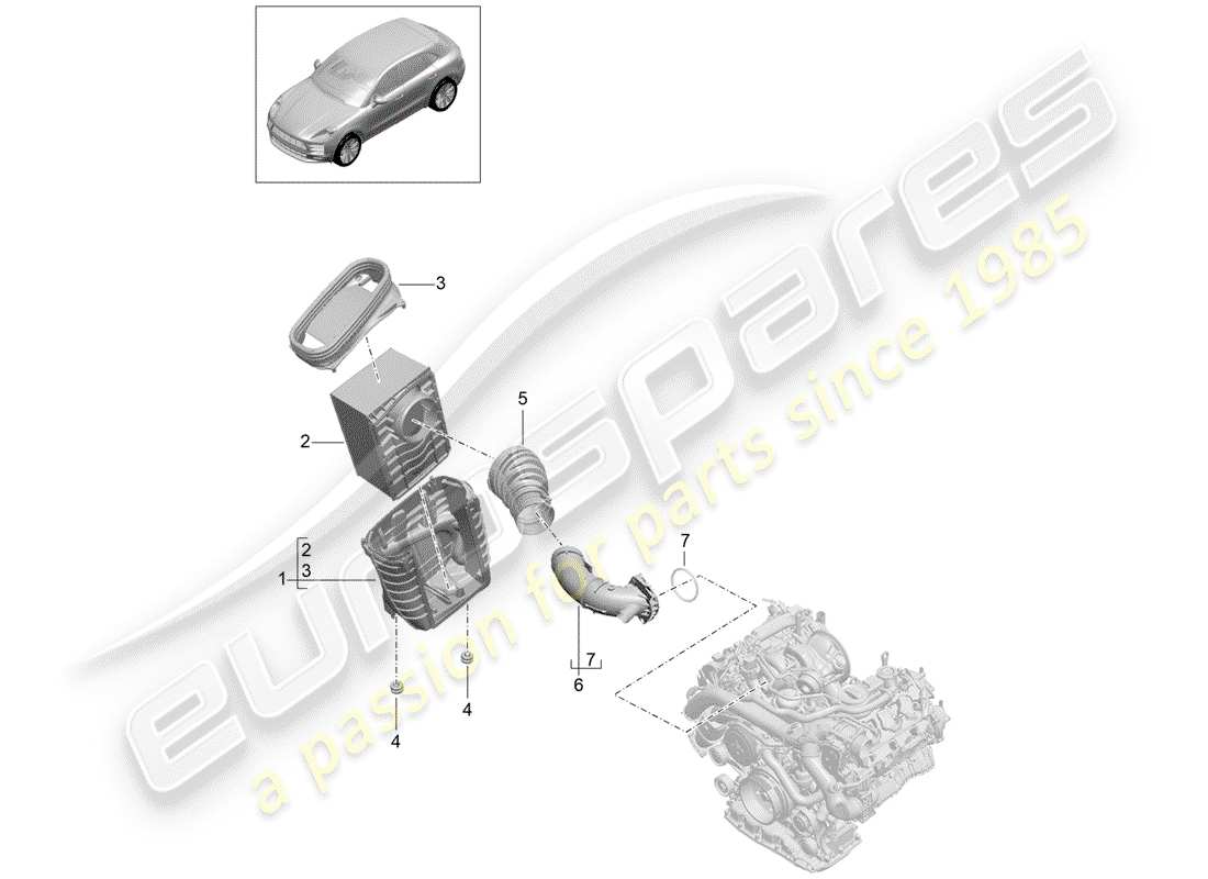 porsche 2019 (macan) air filter part diagram