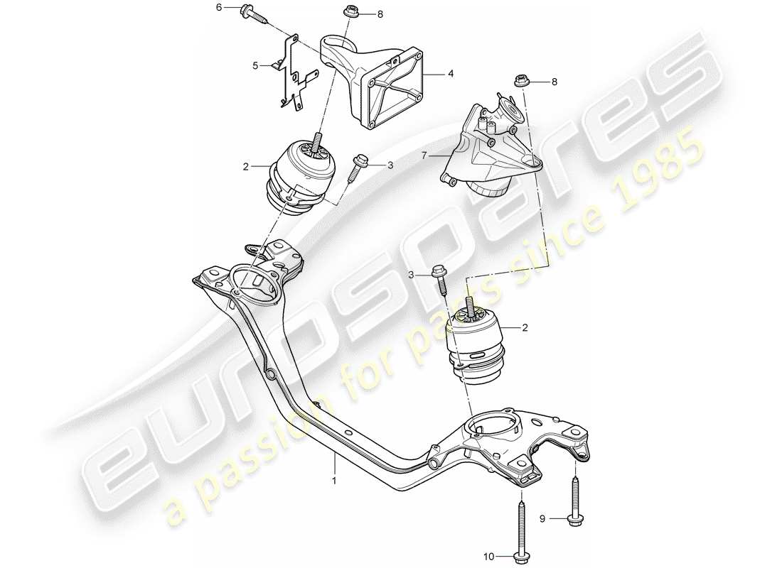 porsche 2008 (cayenne e1 9pa) engine lifting tackle part diagram