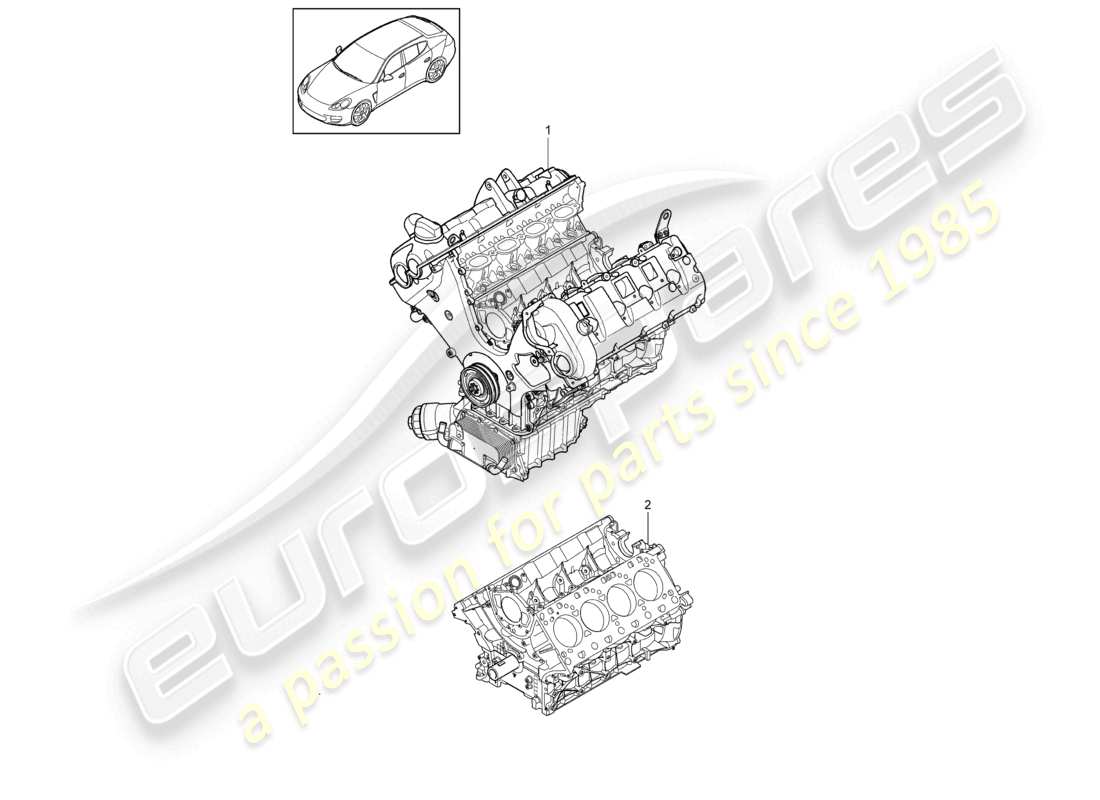 porsche 2010 (cayenne e1 9pa) base engine short block parts diagram