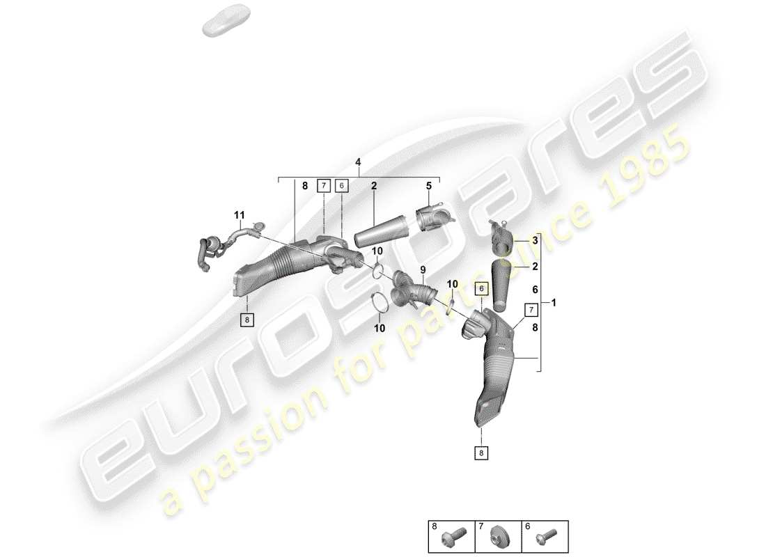 porsche 2020 (718 boxster spyder) air cleaner parts diagram