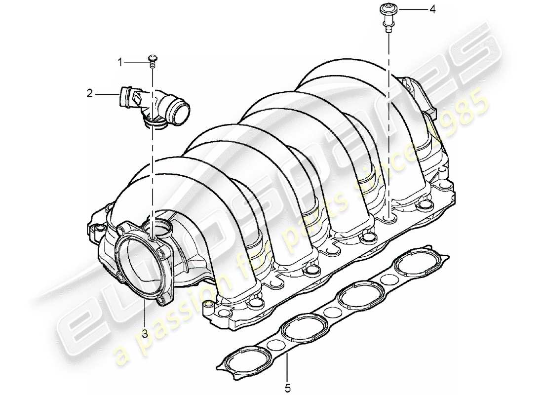 porsche 2003 (cayenne e1 9pa) intake air distributor part diagram