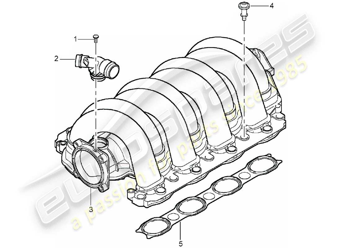 porsche cayenne (2003) intake air distributor part diagram