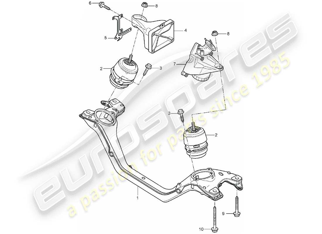 porsche 2003 (cayenne e1 9pa) engine lifting tackle part diagram