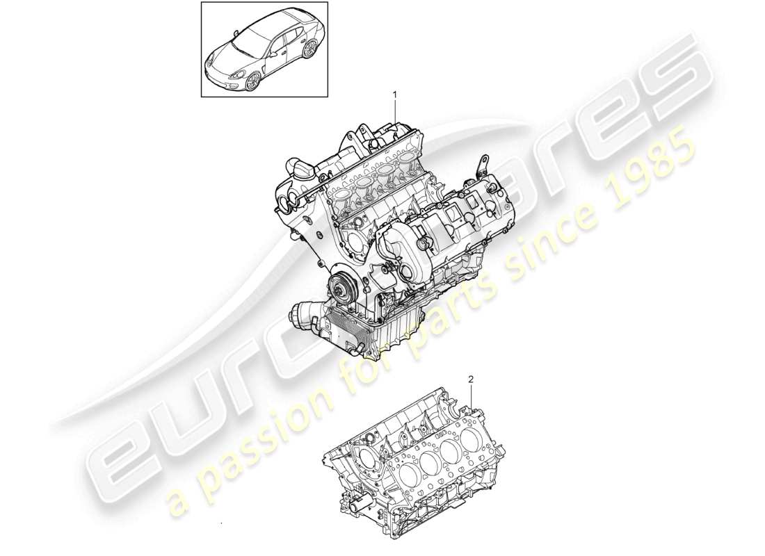 porsche 2010 (cayenne e1 9pa) base engine short block parts diagram
