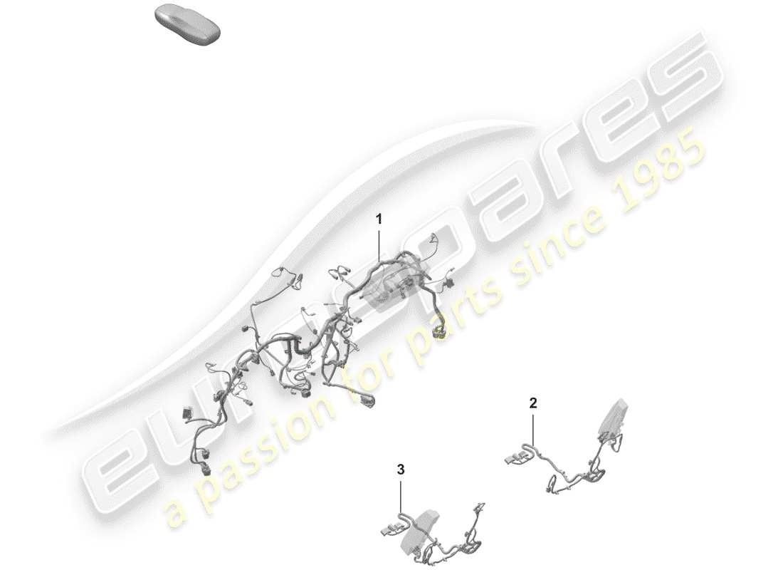 porsche 2019 (992-1) harness part diagram