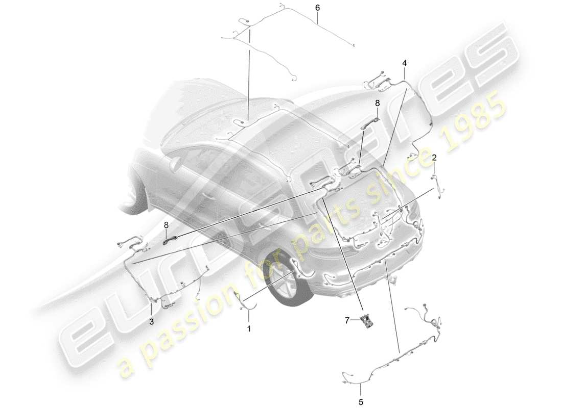 porsche macan (2018) harness part diagram