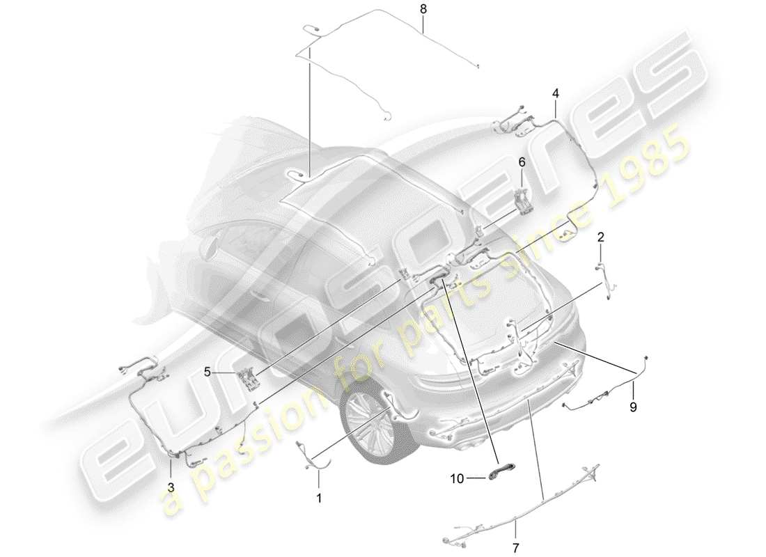 porsche 2019 (macan) harness part diagram