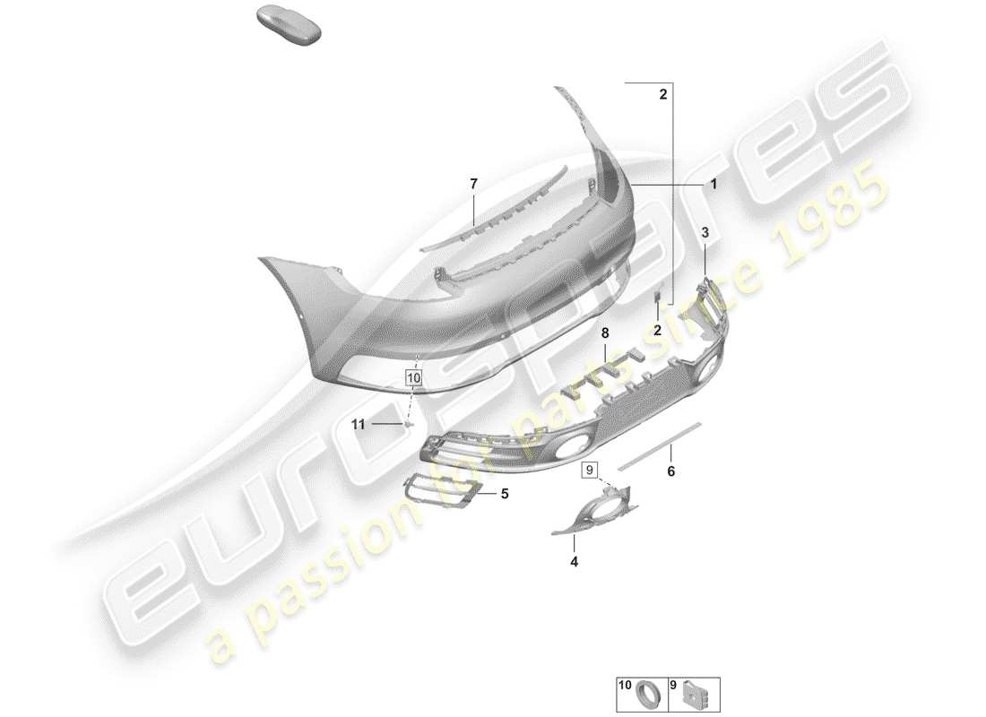 porsche 2019 (992-1) bumper part diagram