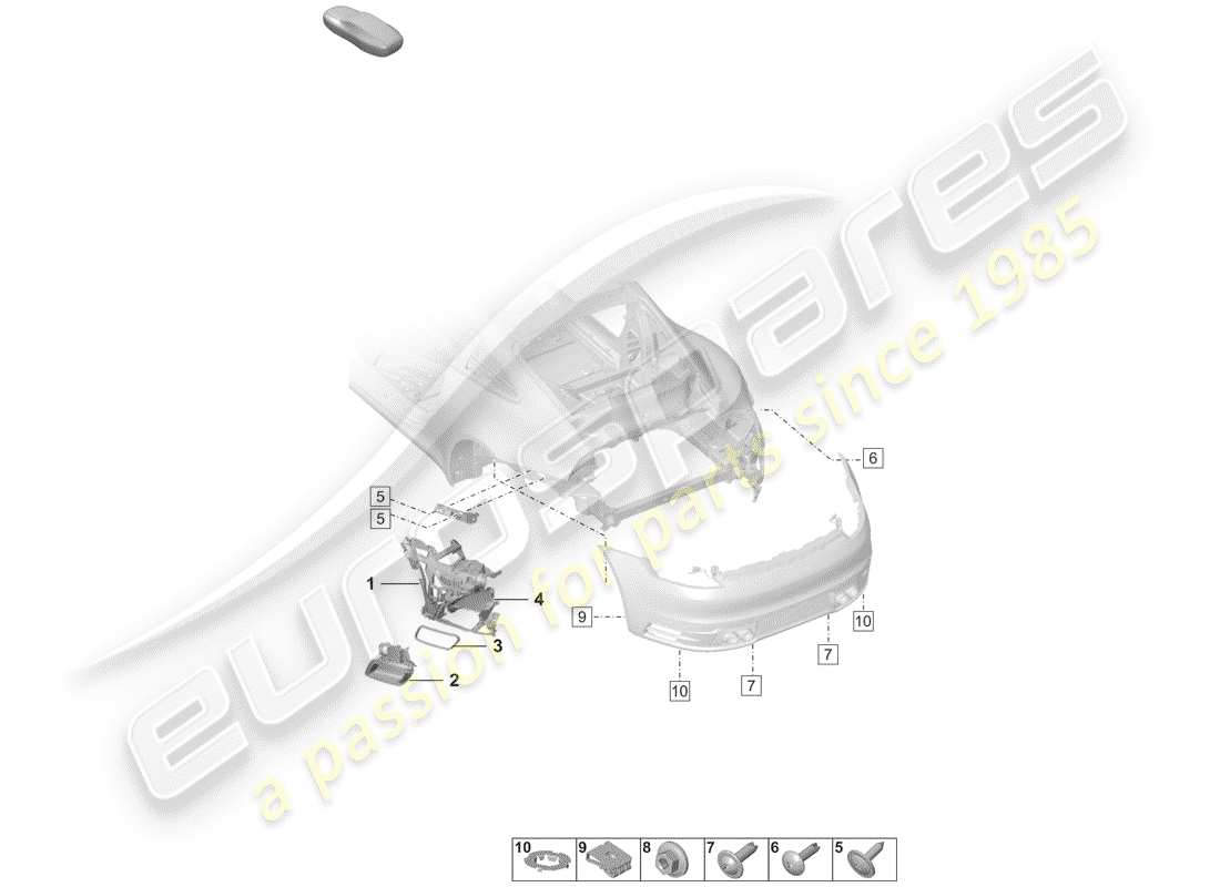 porsche 2019 (992-1) bumper part diagram