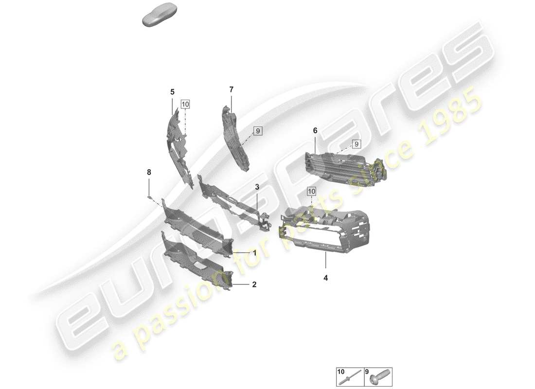 porsche 2019 (992-1) air duct part diagram
