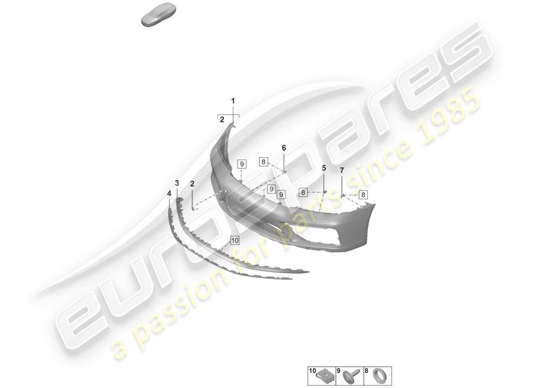porsche 2019 (992-1) bumper part diagram