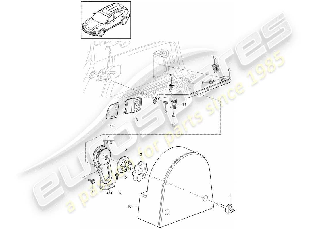 porsche 2017 (cayenne e2 92a) accessories part diagram