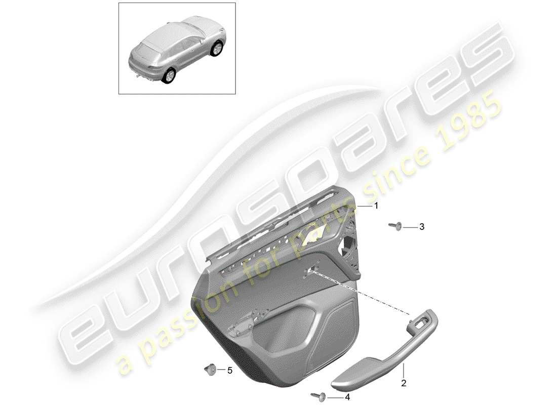 porsche 2016 (macan) door panel part diagram