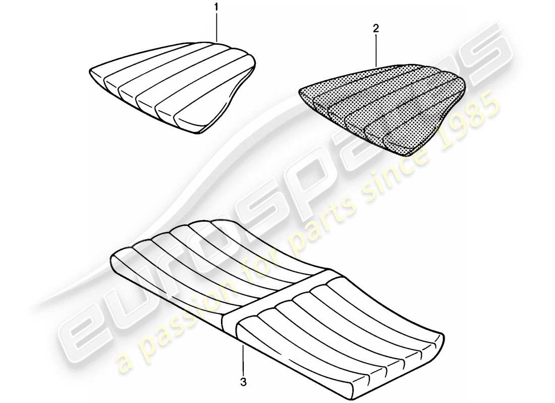 porsche 1984 (911) back seat cushion part diagram