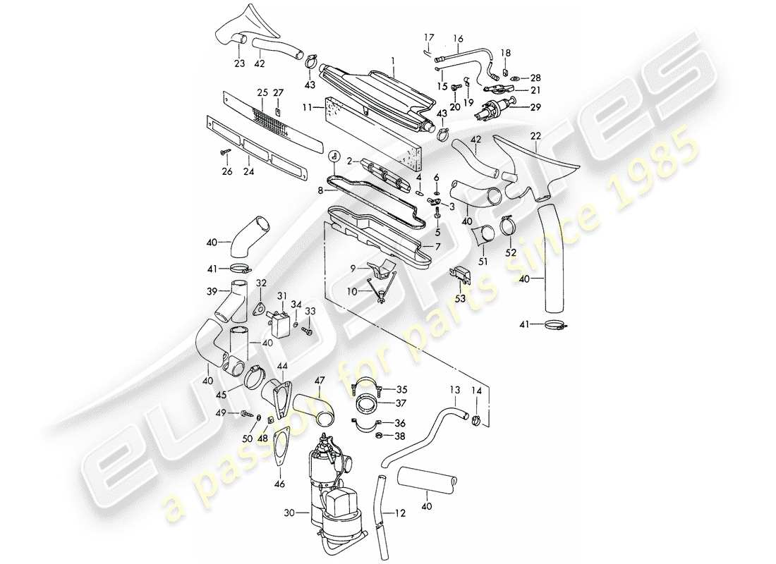 porsche 1968 (911/912) ventilation - heater - d >> - mj 1968 part diagram
