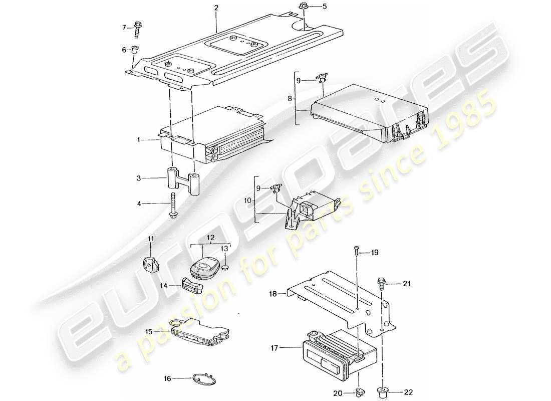 porsche 2004 (996) control units part diagram