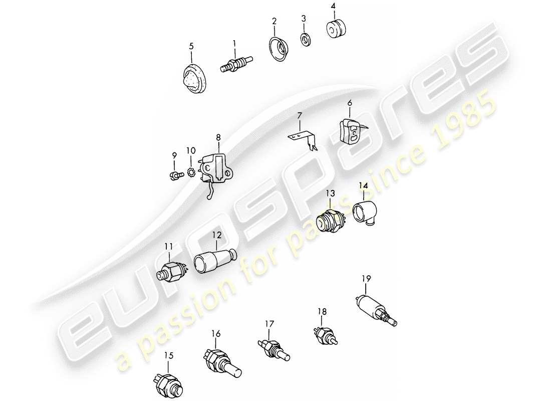 porsche 1969 (911/912) switch part diagram