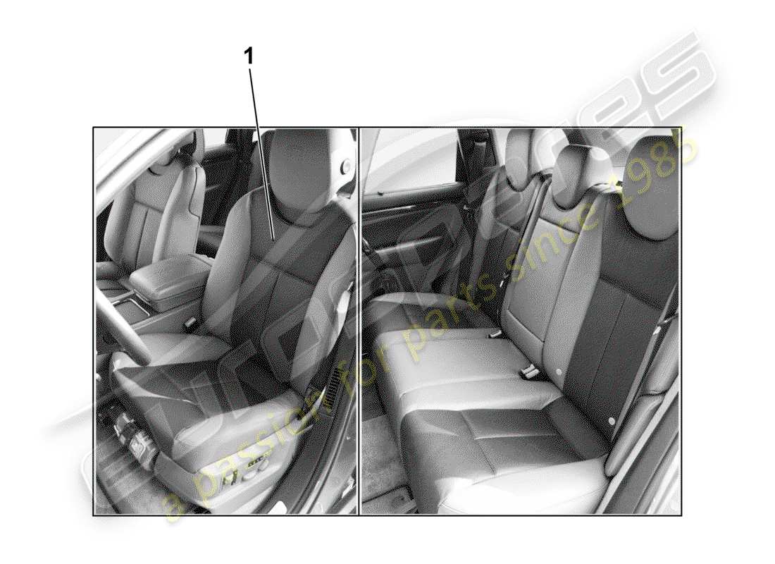 porsche 2013 (tequipment cayenne) seat cover part diagram
