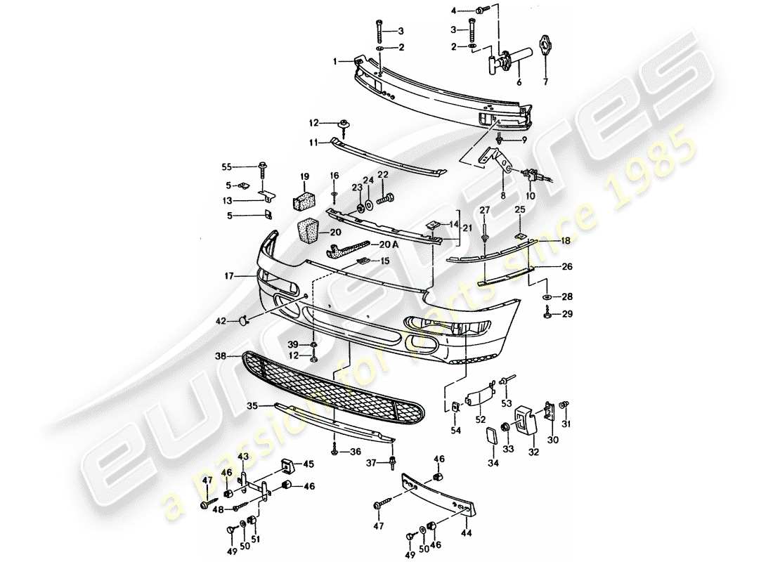 porsche 1996 (993) bumper part diagram