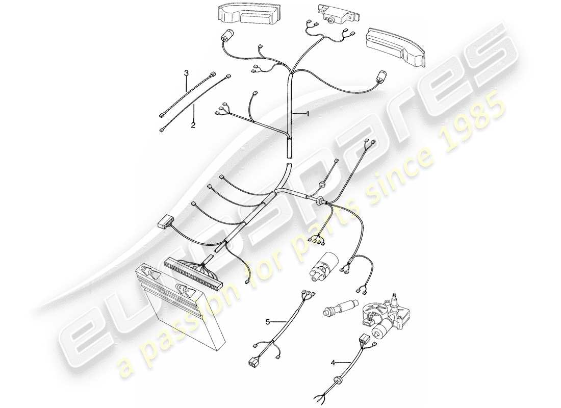 porsche 1978 (924) wiring harnesses - rear end part diagram