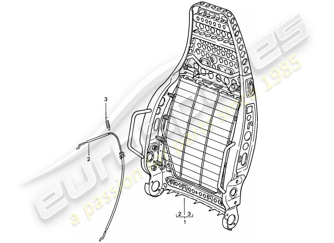 porsche 1986 (928) sports seat - electrically adjustable - backrest frame - single parts - d - mj 1985>> part diagram