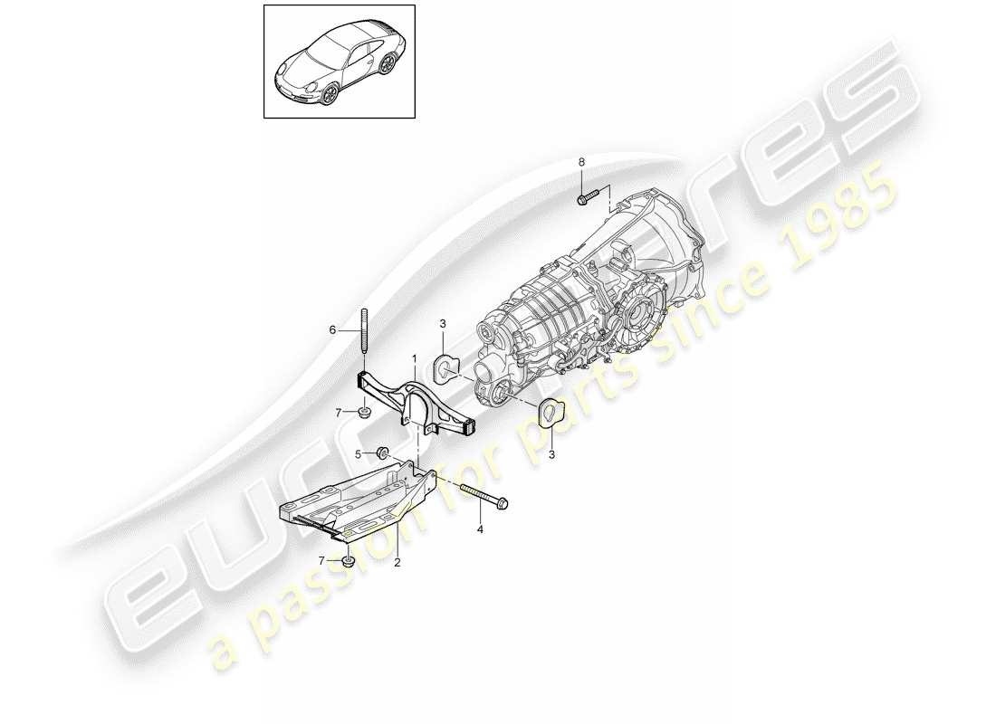 porsche 2011 (997-2) transmission suspension part diagram