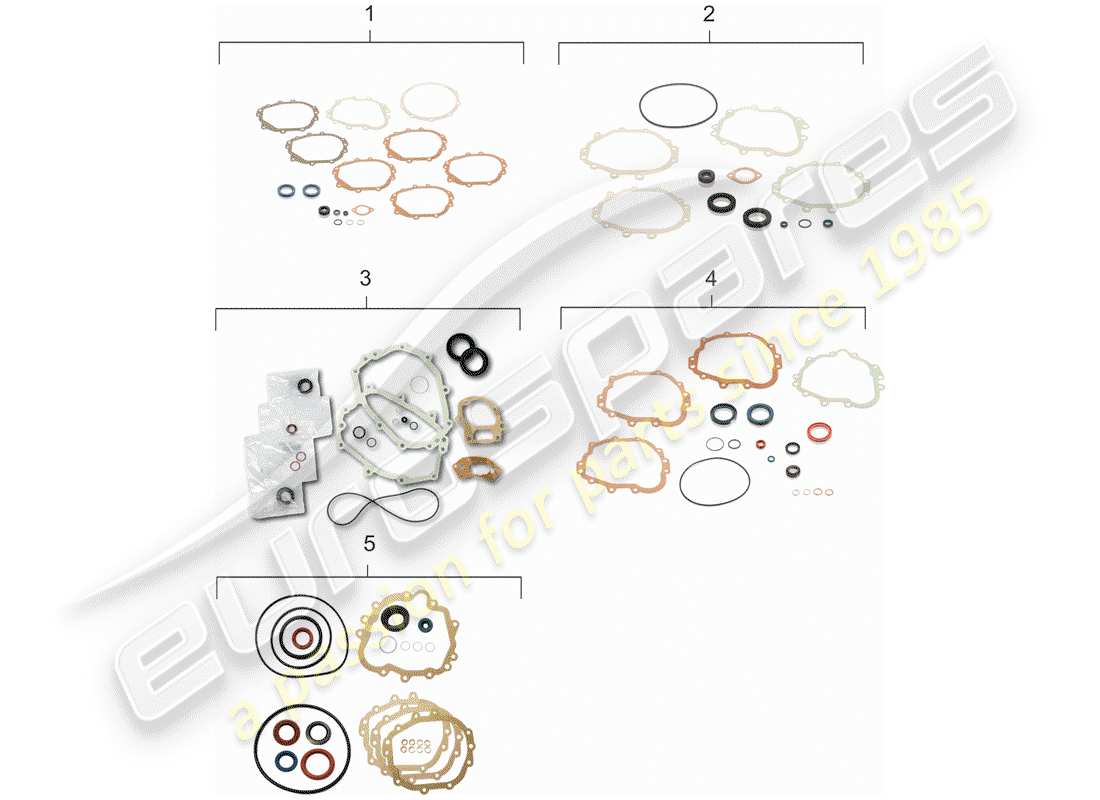 porsche 1972 (911) replacement transmission - repair kits - gasket set part diagram