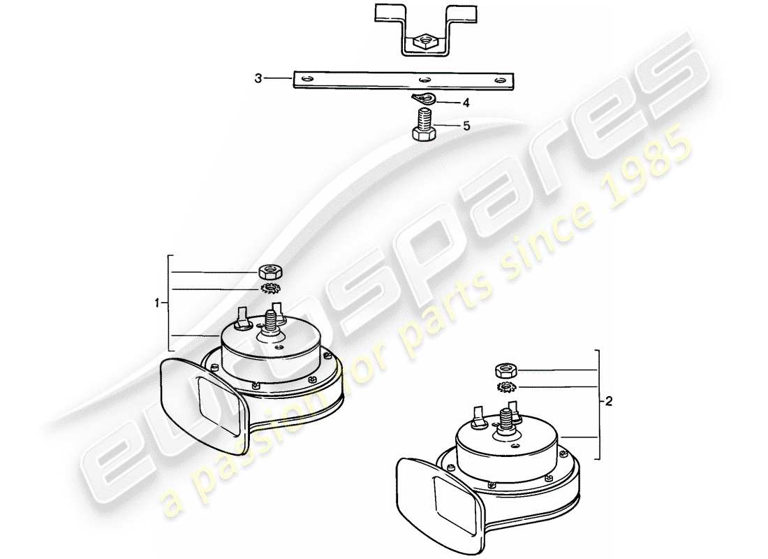 porsche 1988 (924s) horn part diagram
