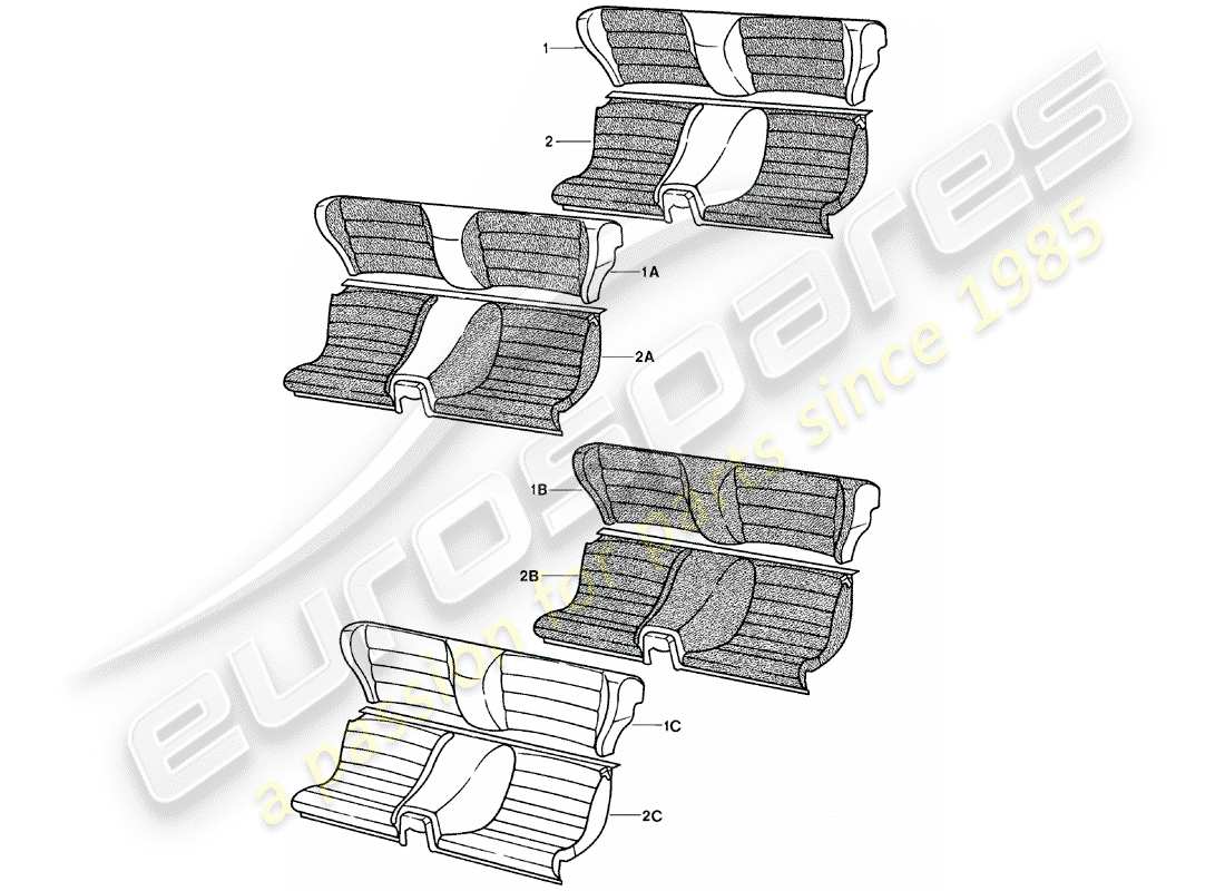 porsche 1982 (924) emergency seat part diagram